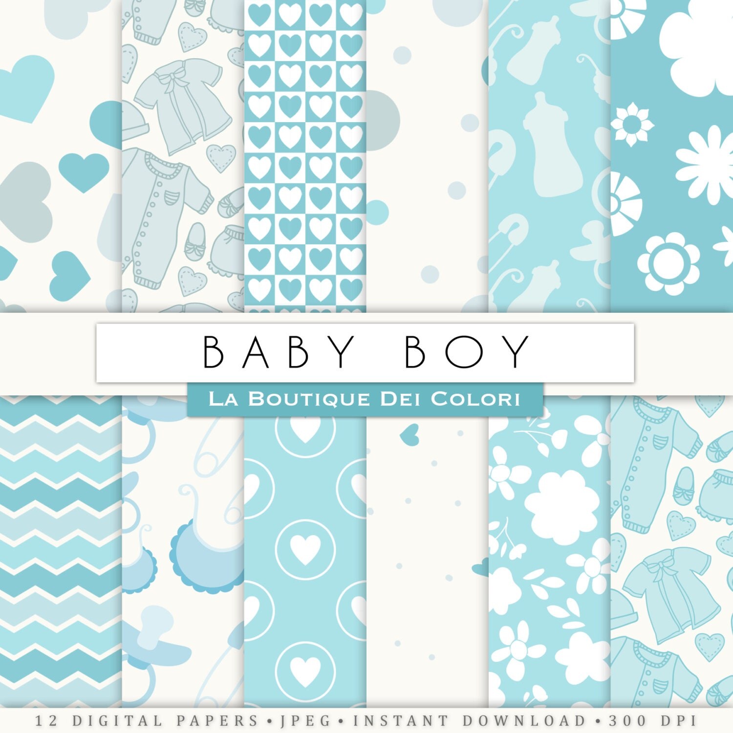 New Baby Digital Paper Digital Paper Blue Baby Boy Digital