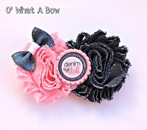 Denim Baby Headband, Denim Hair Bow, Denim Baby, Denim Headband, Blue Jean Baby, Denim Shabby