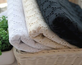 Broderie Anglaise cotton eyelet lace Fabric 54"(137cm)-By the Yard yh1521