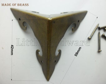 4 Pezzi Di Grandi Dimensioni In Ottone Anticato Per Angoli Di Libri Da - Foto 3