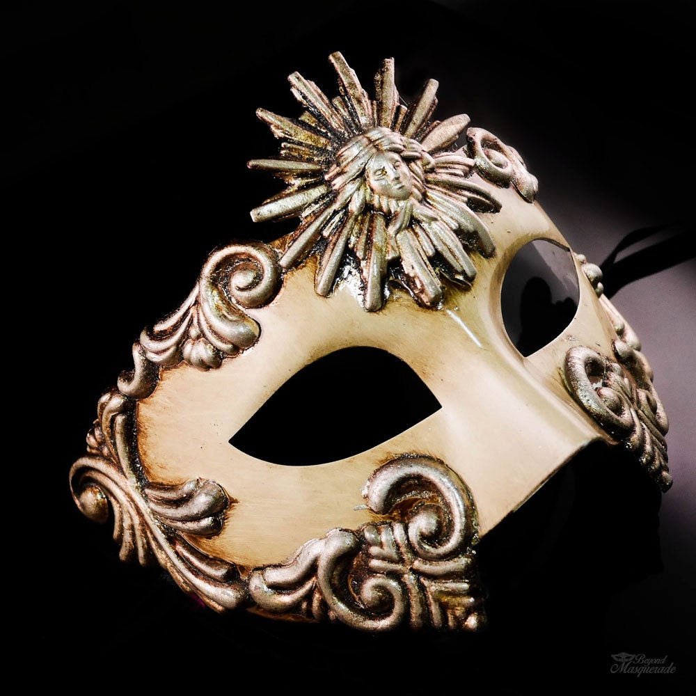 Men's Masquerade Mask Mardi Gras Mask Sun God Dance by 4everstore