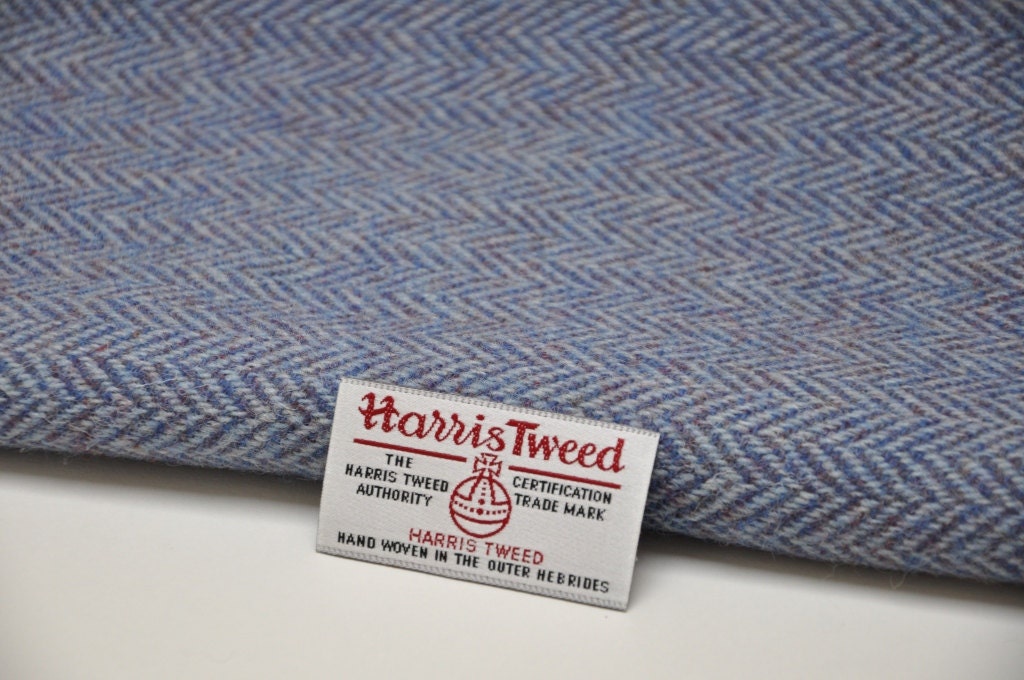 Harris Tweed Fabric Blue Herringbone