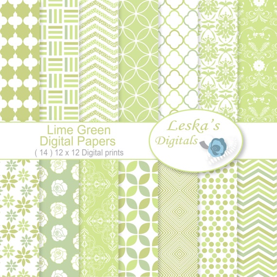 Lime green digital paper: LIME GREEN green