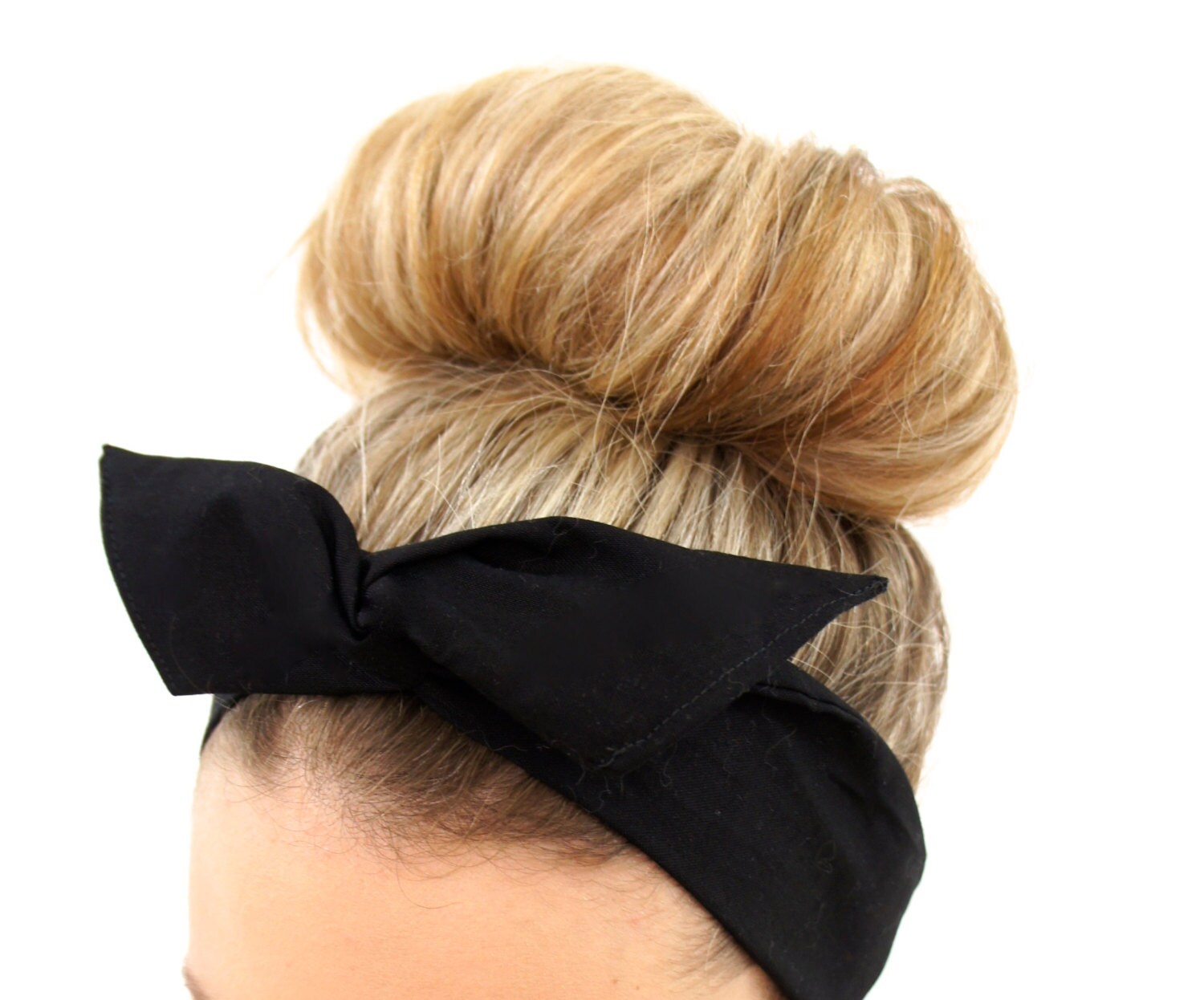 Black Boho Bow Wire Twist Headband Black Headband Boho