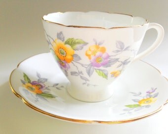 Genial Collingwoods Tea Cup and Saucer, Tea Set, Bone China Tea Cups, Vintage Teacups, Teacup and Saucer, Mid Century Tea Cups and Saucers