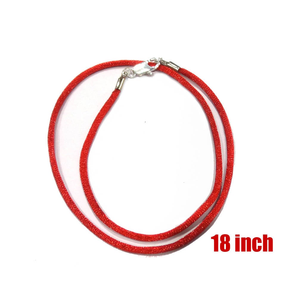 18 Inch Necklace Red Necklace 2 mm Satin Cord by ClipOnGallery