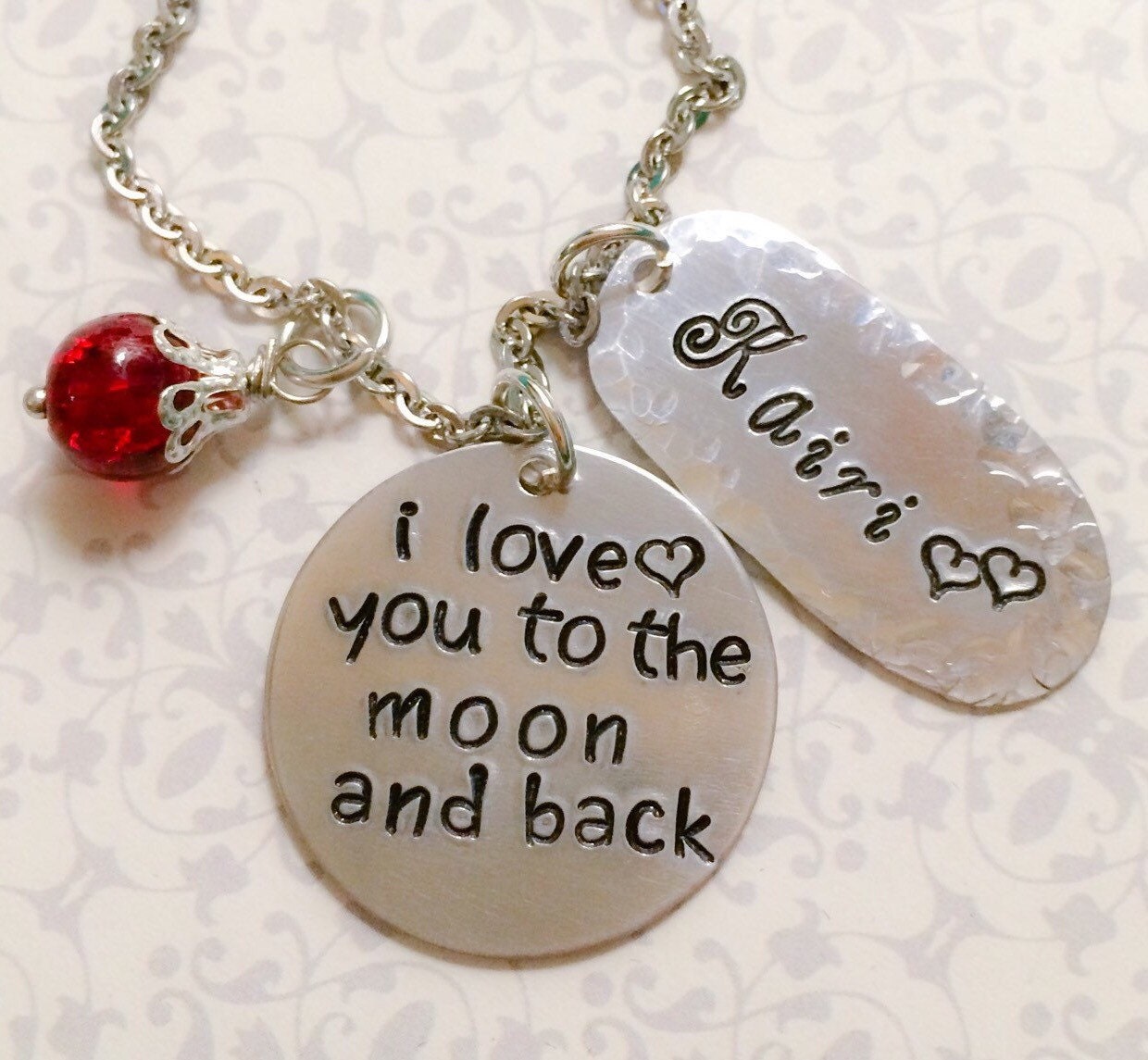 Name Jewelry I Love You To The Moon & by CharmedJewelryByCDay