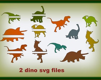Dino Party pack svg files split and regular dinos 2 SVG files