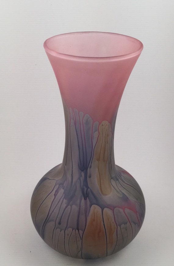 Beautiful Hand Painted Rueven Glass Vase By Fakt On Etsy