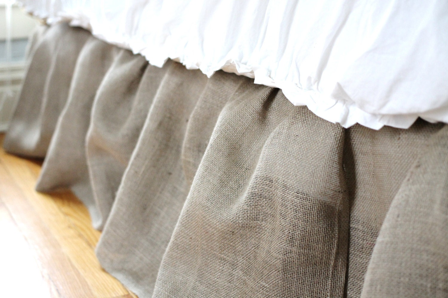 Free Shipping Easy Tuck Natural Burlap Bed Skirt Bedroom