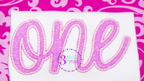 One Cursive Applique Design INSTANT DOWNLOAD