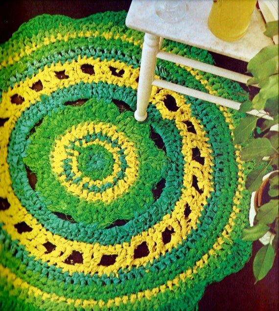 Rag Rug Vintage Crochet Pattern Instant Download