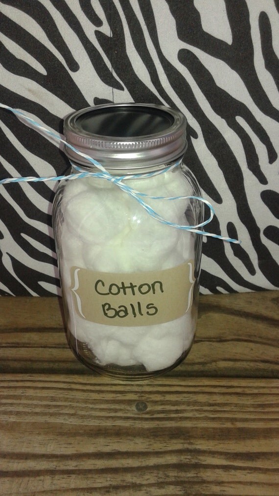 Mason Jar with Label Packed full of cotton by melissatreasure