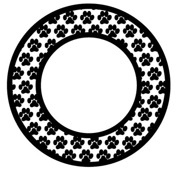 Paw Print Monogram Frame File for Cutting Machines | SVG and Silhouette Studio (DXF) from ...