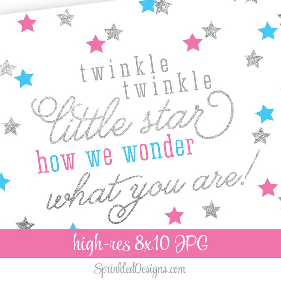 Gender Reveal Sign Twinkle Little Star How We Wonder What