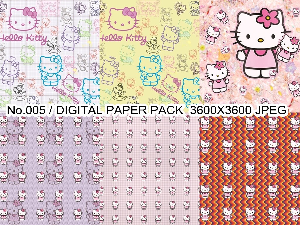 Digital Paper Pack Hello Kitty Scrapbook Paper