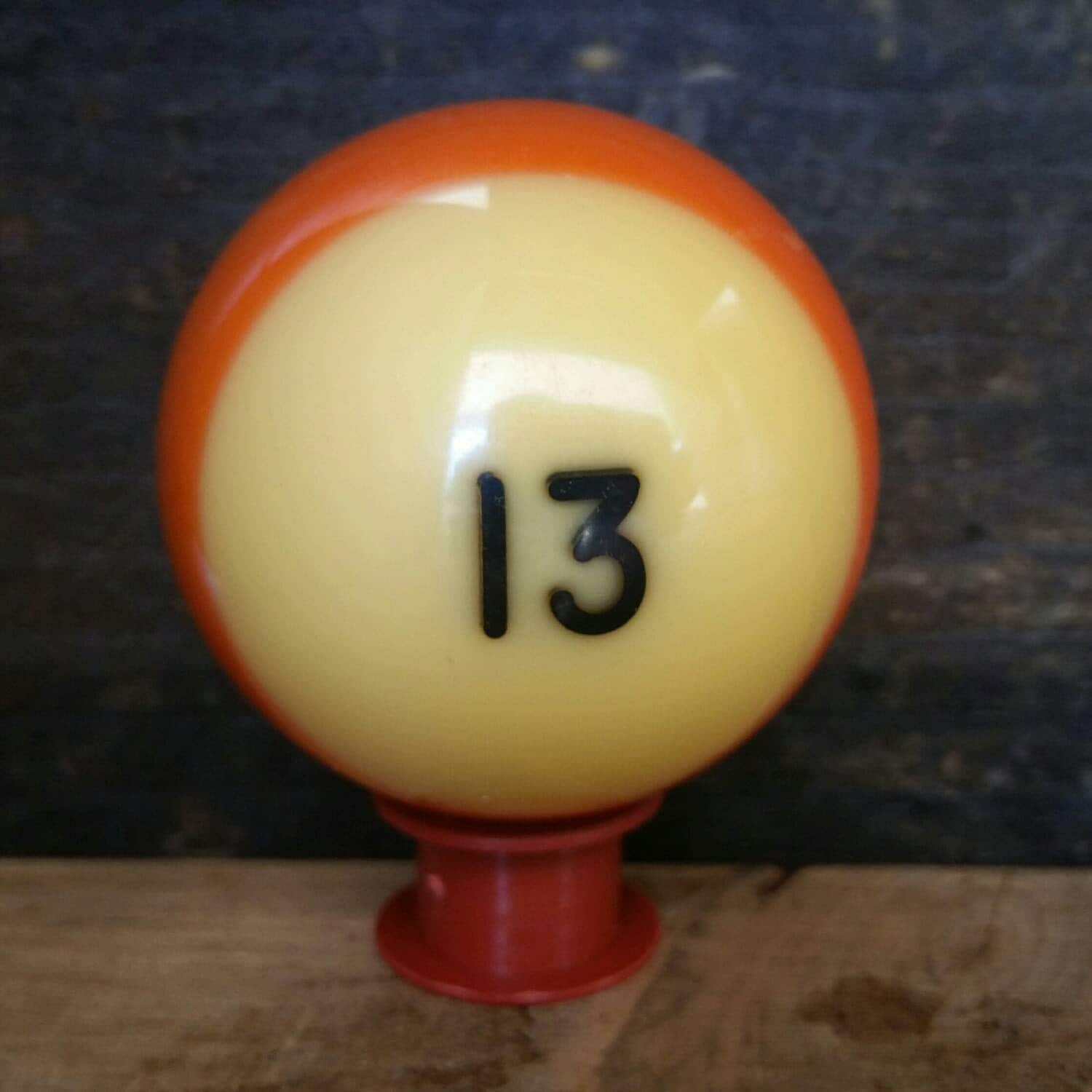 Vintage Pool Ball Number 13 Ball Orange Pool Ball by BrassAttics