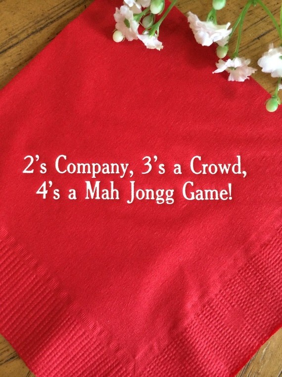 Personalized Napkins Mahjongg Mah Jongg Gift by MemorableWedding