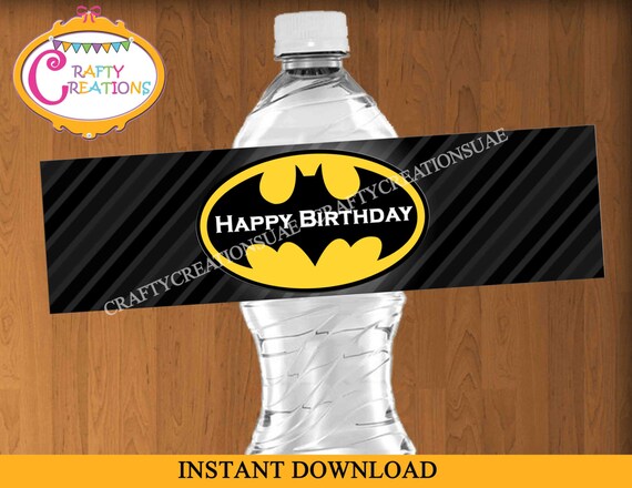 Batman Water Bottle Labels Batman Waterbottle Labels