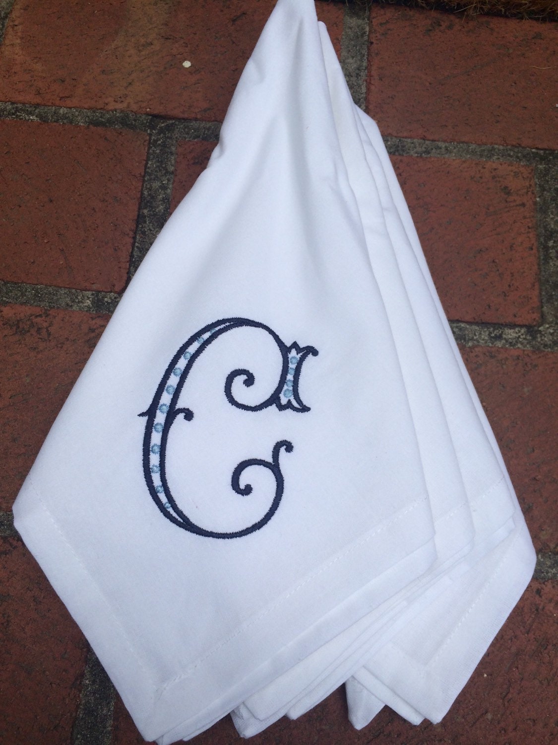 Set of monogrammed napkins personalized napkins custom