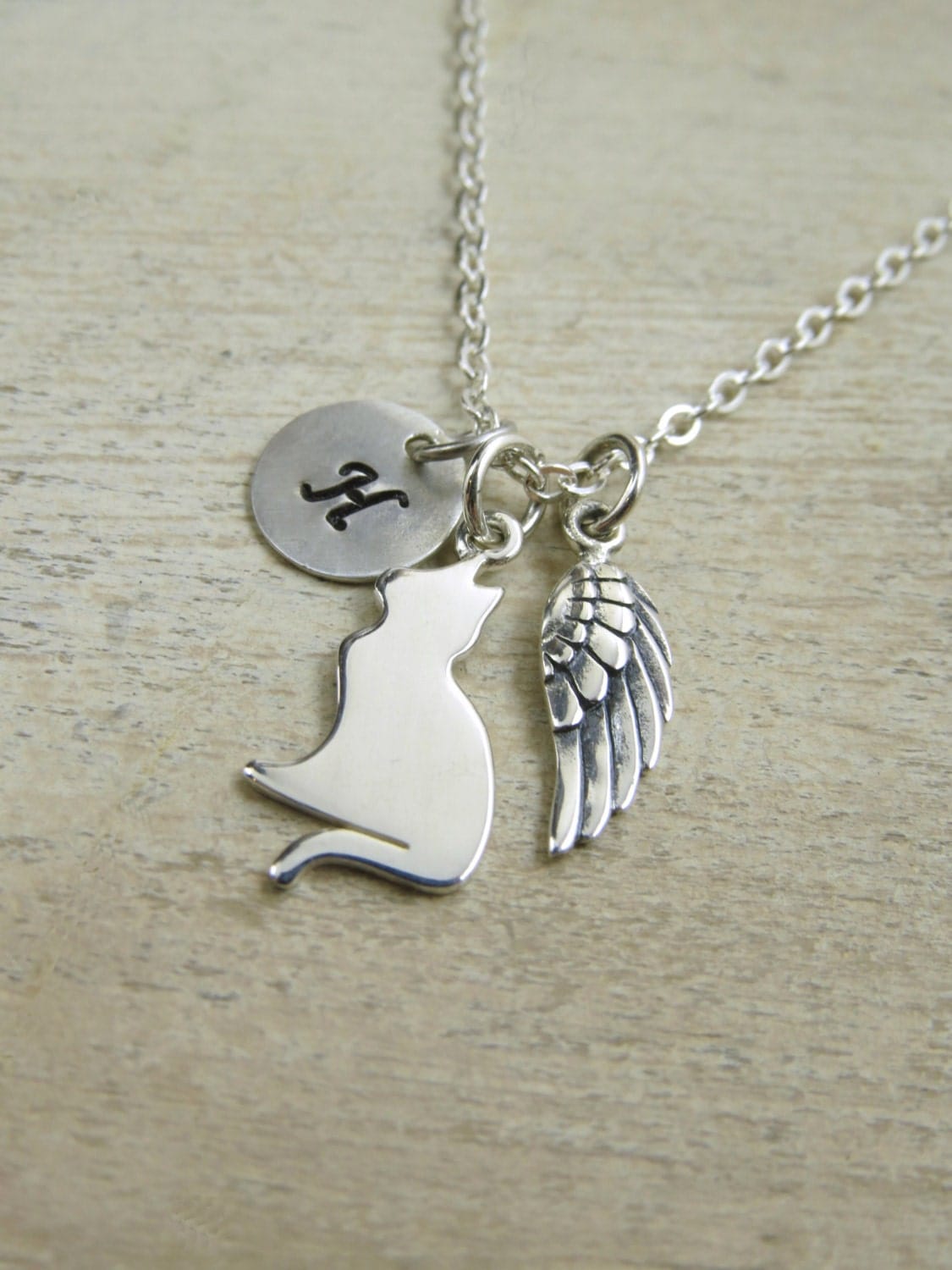 Cat memorial necklace sterling silver cat memorial necklace