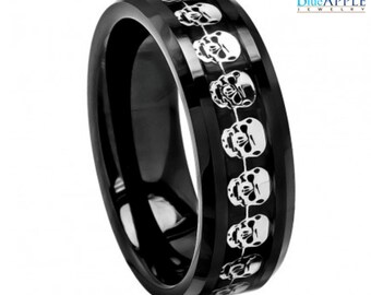 skull wedding rings for men
