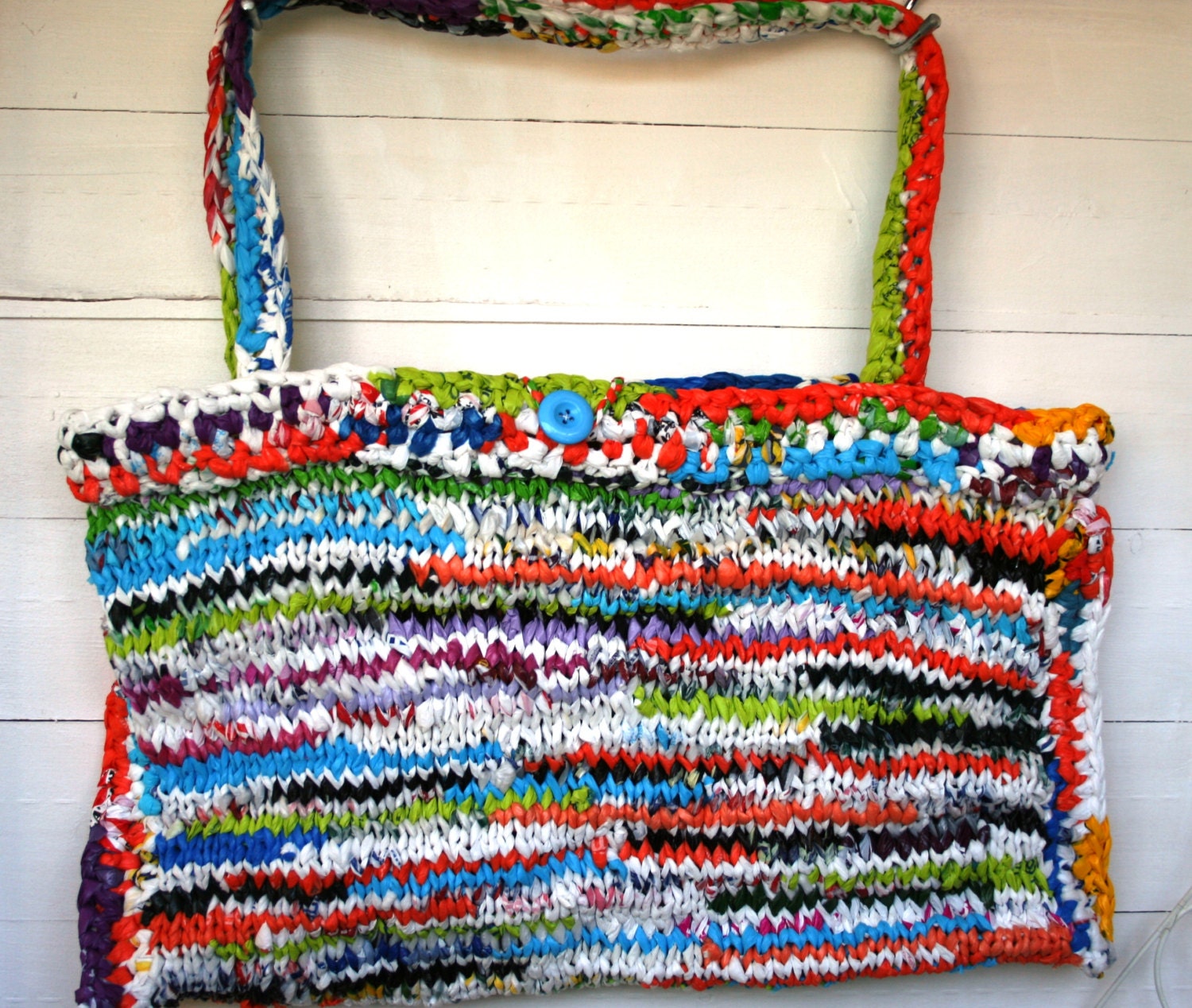 Large Recycled Crochet and knitted Handbag