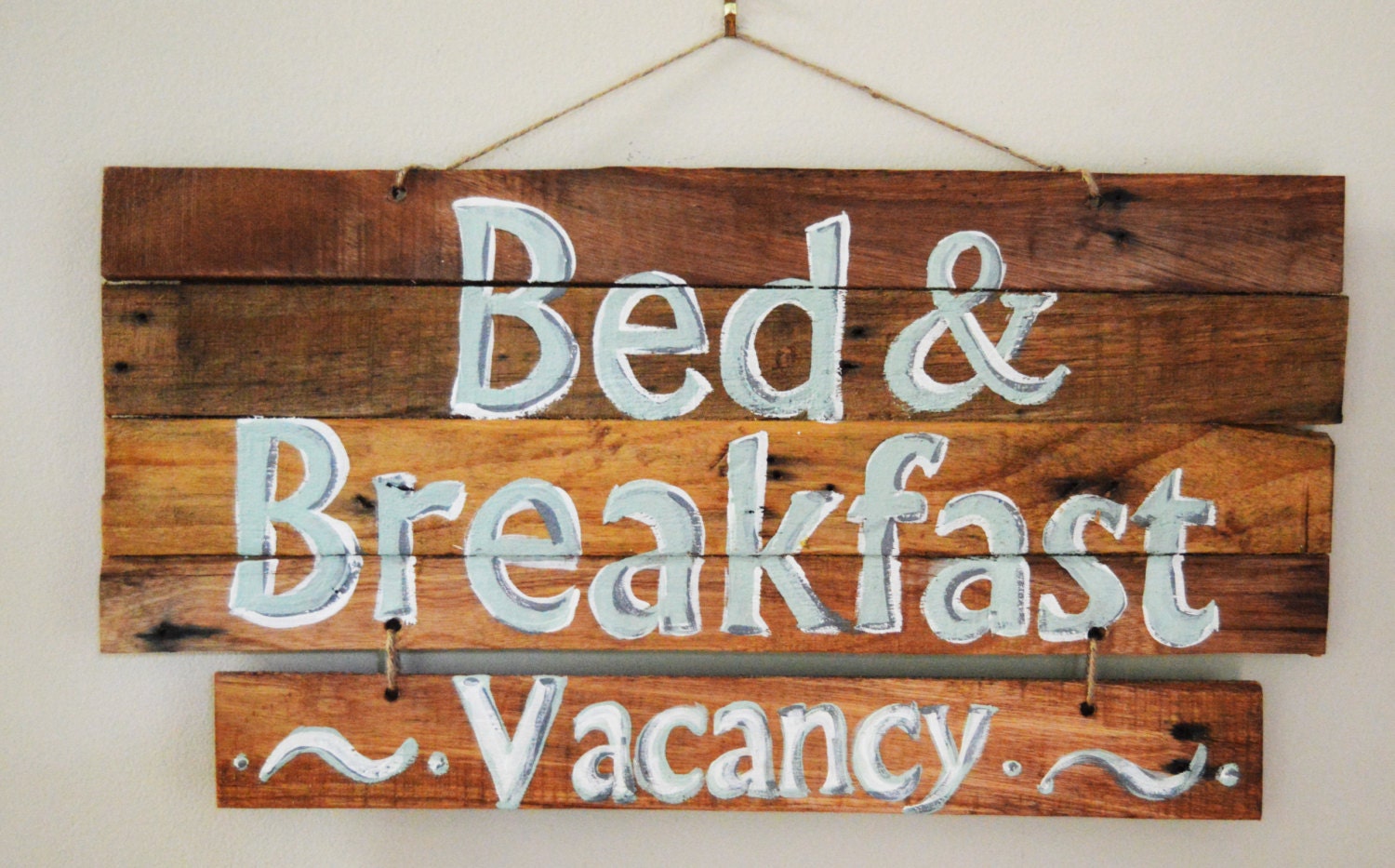 Reclaimed wood sign with Bed and Breakfast and
