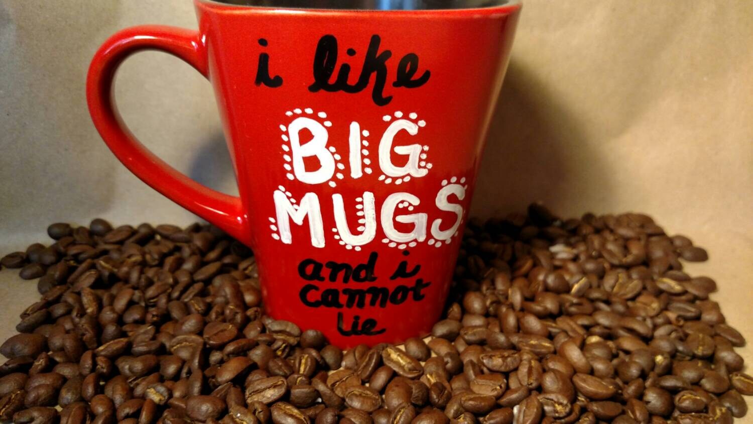 I like big mugs and I cannot l lie silly humorous mug. Red