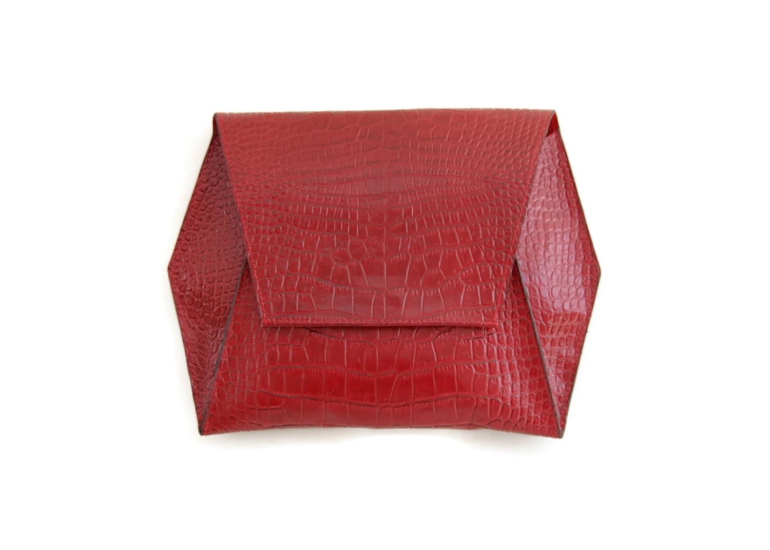 red crocodile clutch