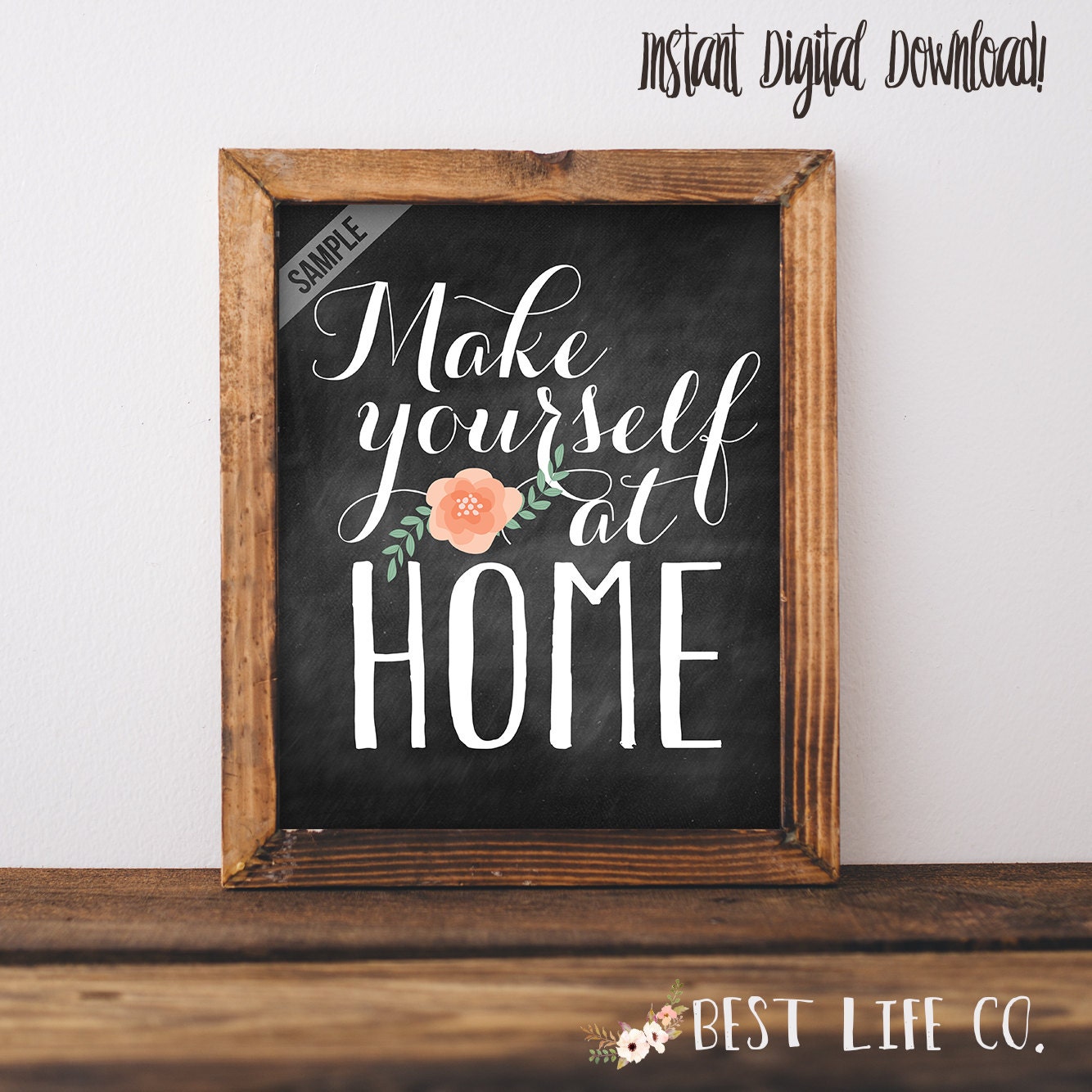 Make Yourself At Home Guest Room Printable Digital File Wall