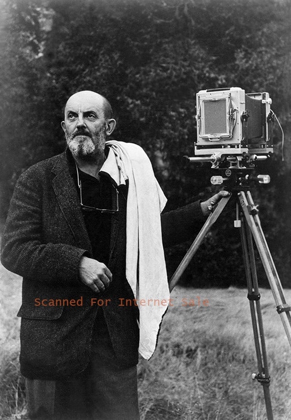 Rare 1961 Ansel Adams Self Portrait with View Camera press