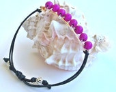 Slide Knot Cord Bracelet Trendy Adjustable Bead Bracelet Fuchsia Bead Cord Bracelet Slide Knot Bracelet Gift Wire Wrapped Bead Bracelet Slide Knot Cord Bracelet Trendy Adjustable Bead Bracelet Fuchsia Bead Cord Bracelet Slide Knot Bracelet Gift Wire Wrapped Bead Bracelet