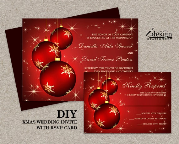 Elegant Christmas Wedding Invitations 6