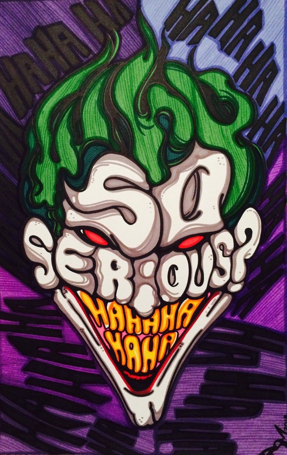 The Joker Comic Style Marker Print 11 x 17