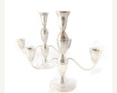 Antique 3 Light Candelabras, Weighted Sterling Silver Duchin Creation