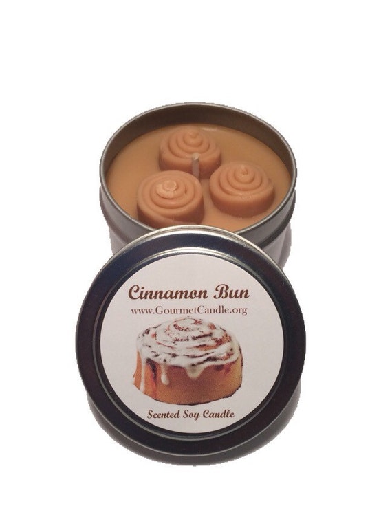 Soy Candles, 4 oz Cinnamon Bun Candle Tin, Cinnamon Roll, Cinnamon Candle, Candle Favors, Scented Candles, Novelty gift, Wholesale Candles