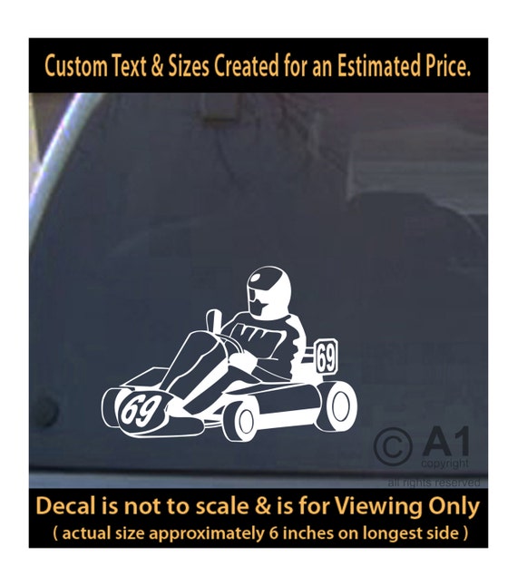 Items similar to Go Kart racing decal ,Free shipping to USA, 12 colors