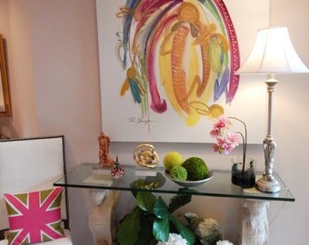 Huge (60" x 48") Original Abstract Painting by Pamela Qarbaghi