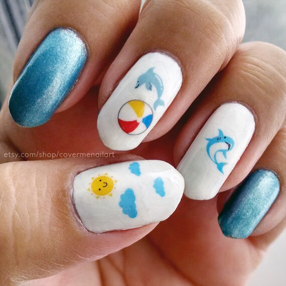Beach Day Water Slide Nail Decals
