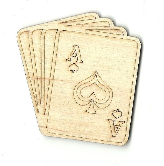 Deck of Playing Cards Engraved Laser Cut by TheWoodShapeStore