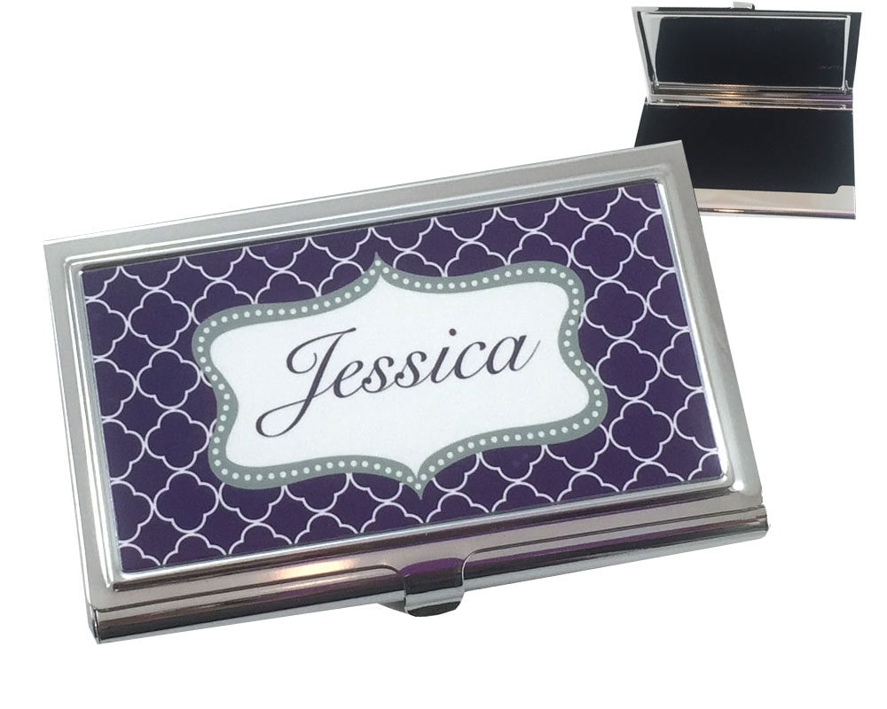 Personalized Business Card Holder Custom by onesassysister on Etsy