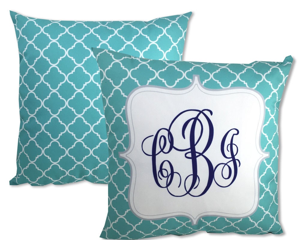 Monogram Pillow Decorative Throw Monogrammed by onesassysister