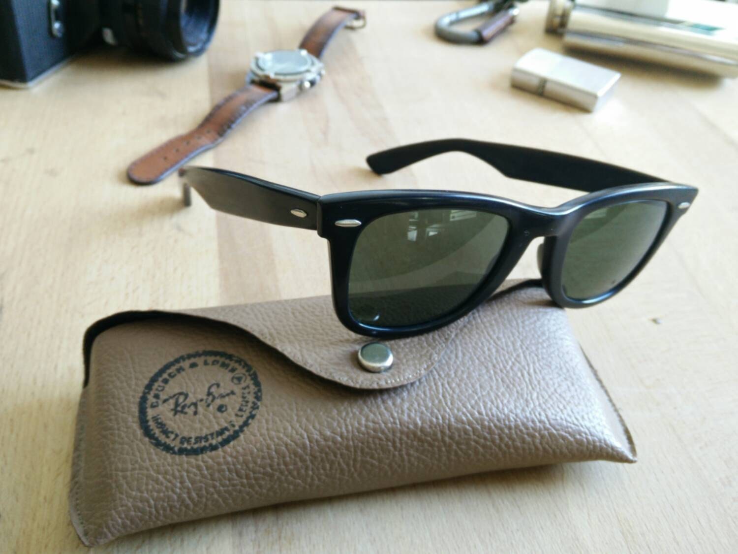 Early 80’s Vintage Ray Ban Wayfarer 5024 Bausch & Lomb Made In Usa With ...