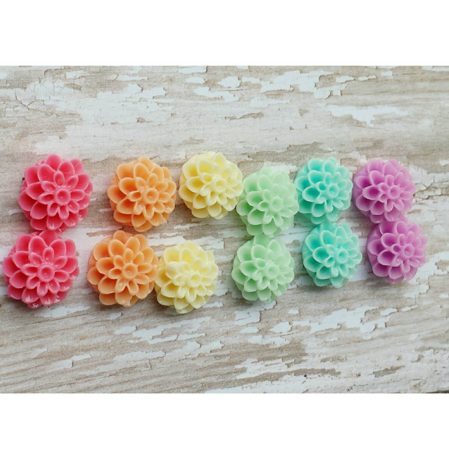 dahlia Earrings flower earrings pastel earrings by TiffanyTwists