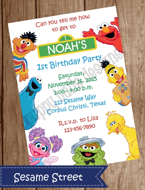 Customized Sesame Street Invitations 3