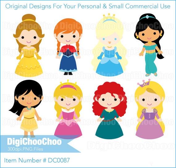 Items similar to Princess Clip Art Set 2. For Personal and Small ...