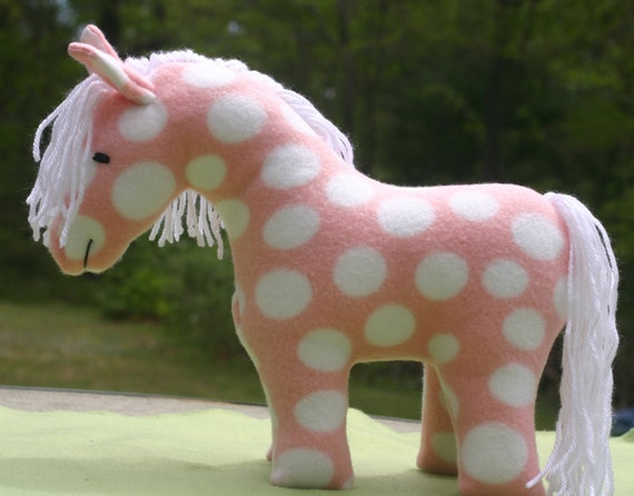 stuffed pink pony