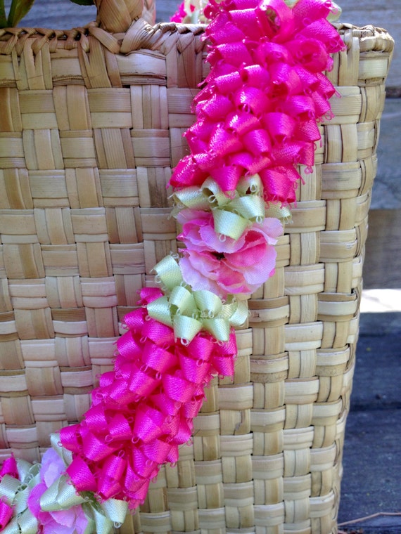 Hawaiian Pink Pikake Ribbon Lei 1 by BusyBeeStudio2014 on Etsy