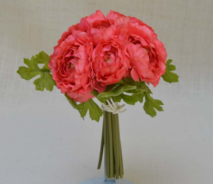 No. 3085 Coral Ranunculus Wedding Bouquet Artificial Flower